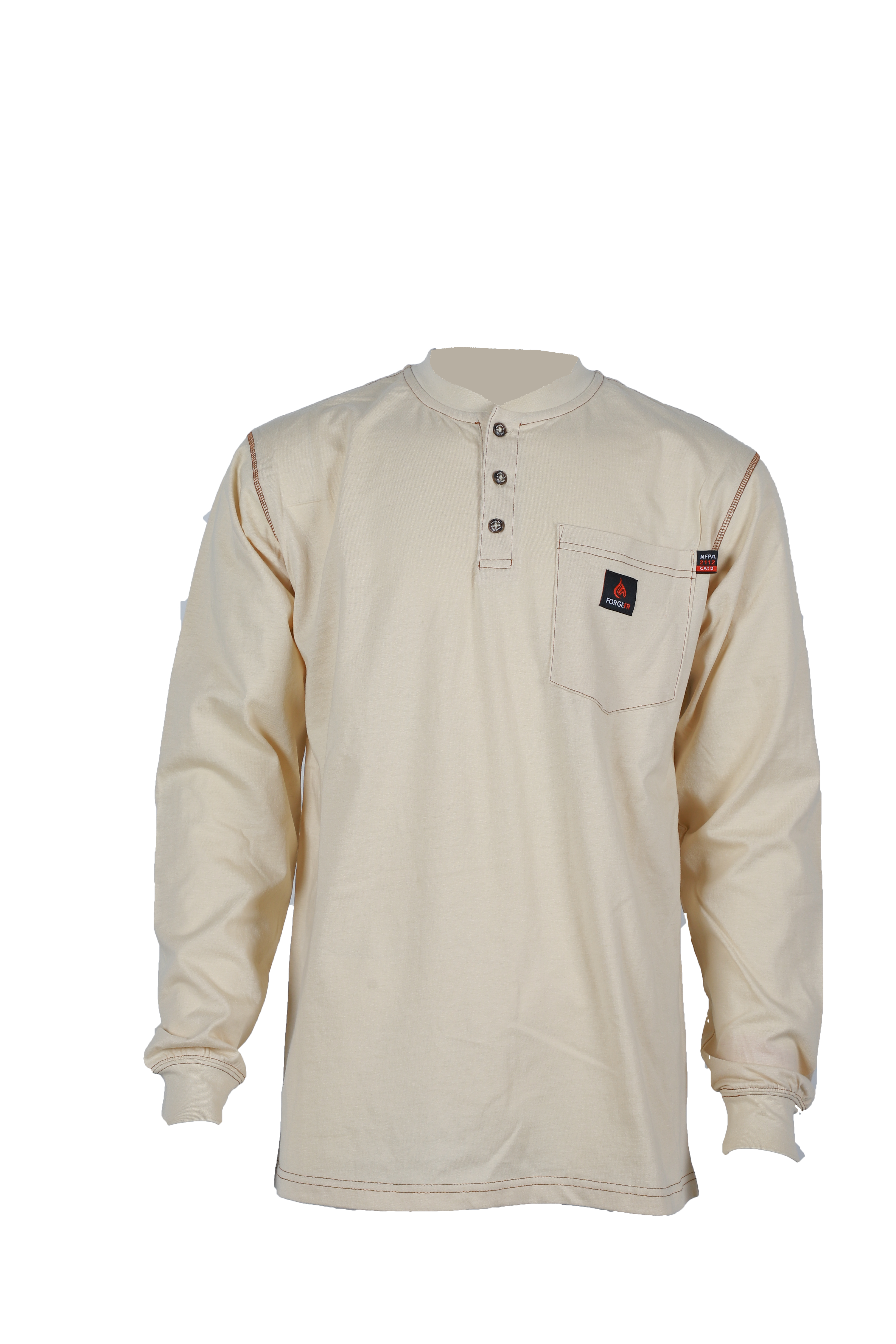 Picture of Forge FR MFRCSHNLY-LW MEN'S FR CONTRAST STITCH  HENLEY - LIGHT WEIGHT